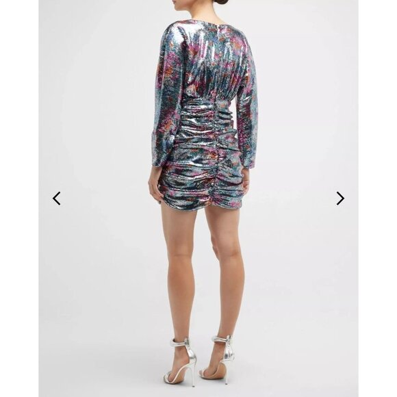 Ramy Brook Sequin V-Neck Long Sleeve Mini Dress Size 2 US New With Tag - Picture 2 of 4